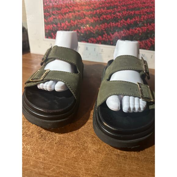 Aloha green Black chunky buckle sandals size 42 Spain Unisex - Picture 6 of 9